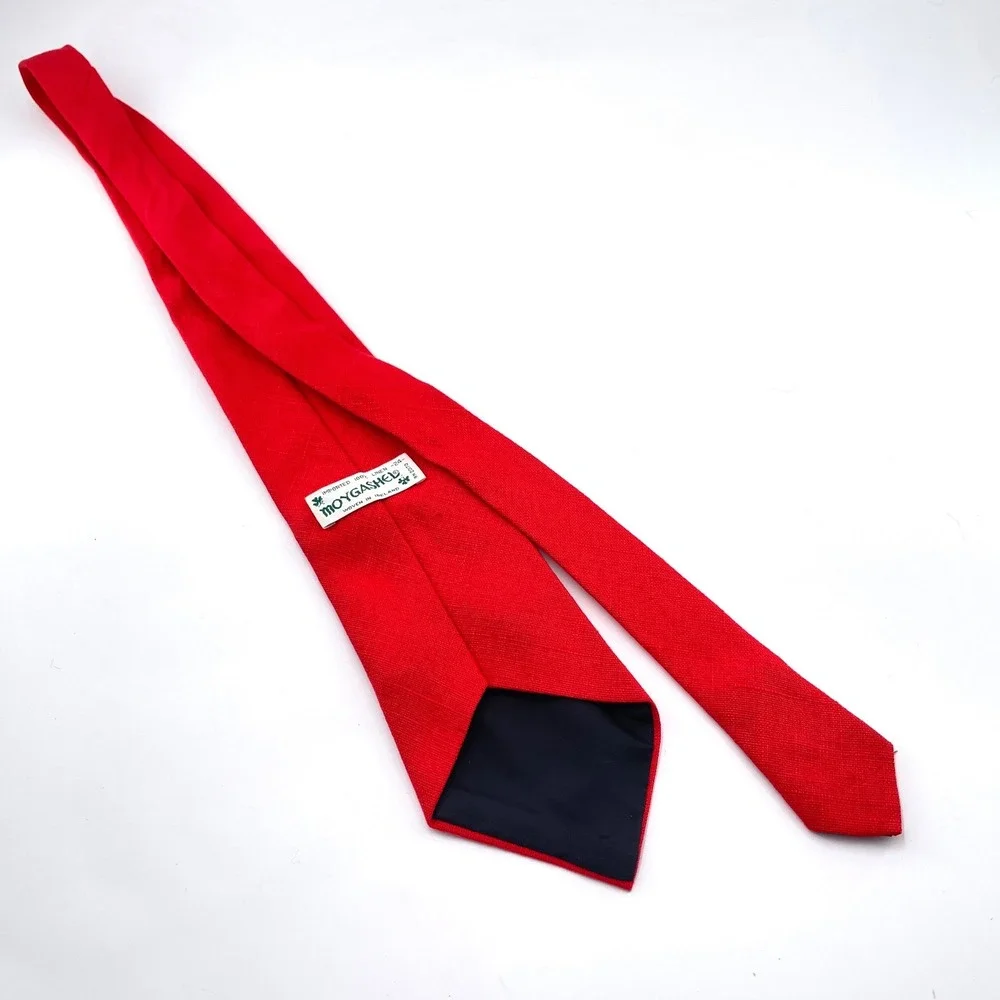 Moygashel Red 100% Irish Linen Tie Woven in Ireland Solid Textured 56 x 4